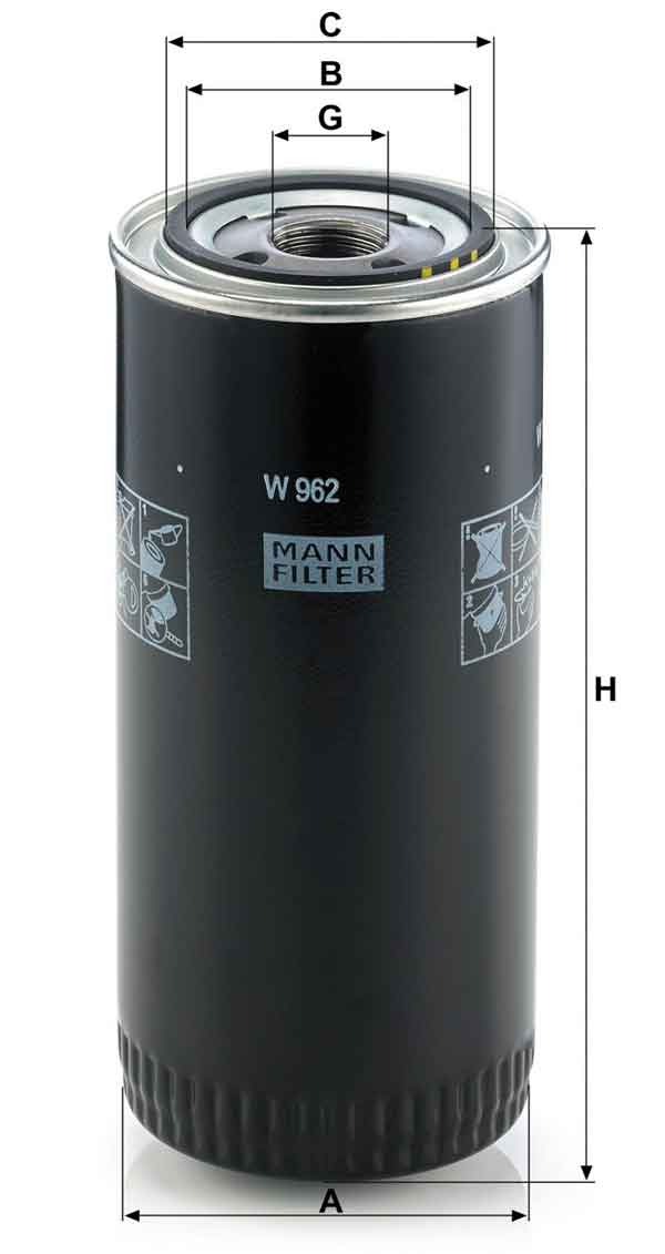 Filtro de aceite Mann Filter W962