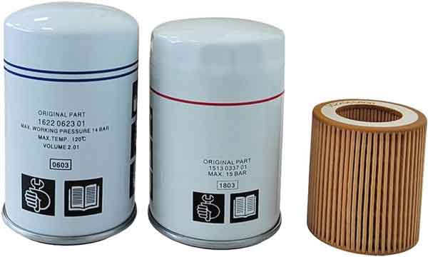 Kit de filtro 2901086501 (1622062301+1513033701+1622065800) Compatible y adecuado para compresor de aire GX2 GX3 GX5 Kit de mantenimiento de filtros piezas de repuesto